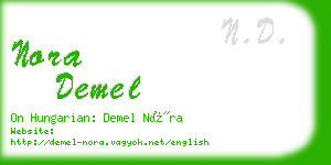 nora demel business card